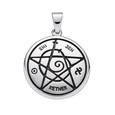 Schutzglyphe - Anhänger 23 mm - Silber 925, teilgeschwärzt Schutzglyphe - Anhänger 23 mm - Silber 925, teilgeschwärzt